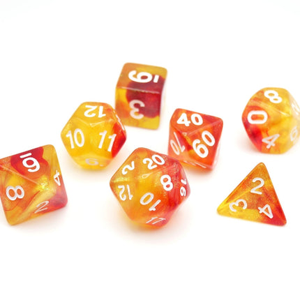 Efreeti's Robe - 7 Piece DnD Dice Set | Acrylic RPG Gaming Dice