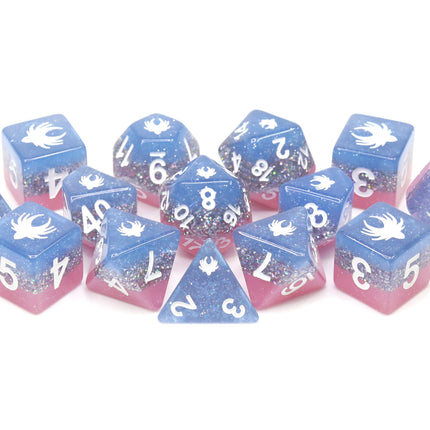 Elemental Glimmer - 14 Piece DnD Dice Set | Acrylic RPG Gaming Dice