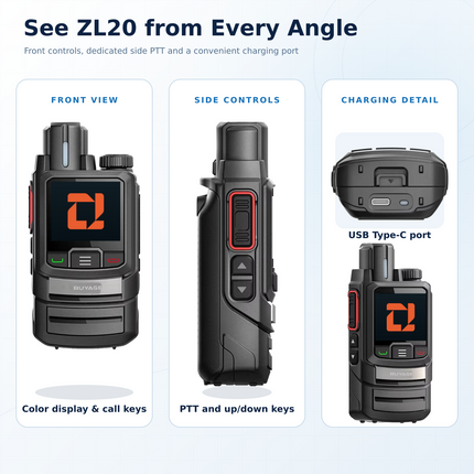 RUYAGE ZL20 Zello-Compatible 4G LTE/WiFi Walkie Talkie – 6500mAh