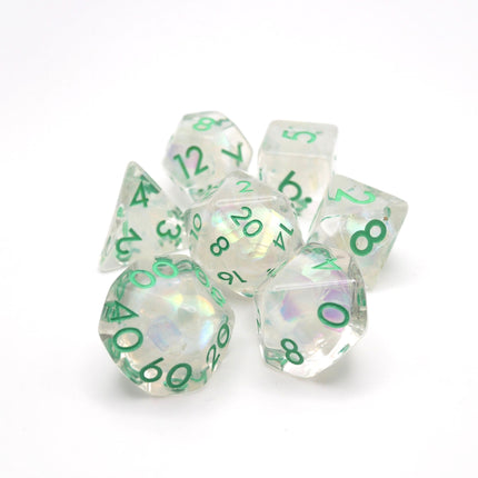 Frosted Meadow - 7 Piece DnD Dice Set | Acrylic RPG Gaming Dice
