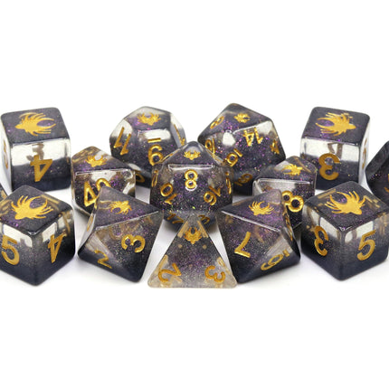 Ascending Shadow - 14 Piece DnD Dice Set | Acrylic RPG Gaming Dice