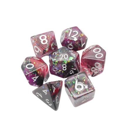 Heart's Content - 7 Piece DnD Dice Set | Acrylic RPG Gaming Dice
