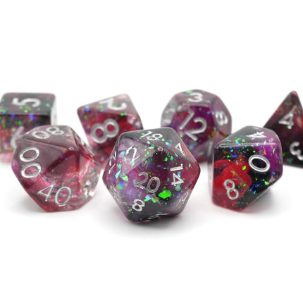 Heart's Content - 7 Piece DnD Dice Set | Acrylic RPG Gaming Dice