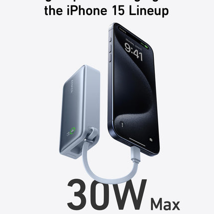 Anker Nano Power Bank (30W, Built-In USB-C Cable)