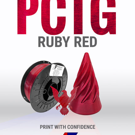 Transparent Ruby Red AF 1.75mm PCTG Filament Made in the USA!