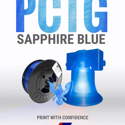 Transparent Sapphire Blue AF 1.75mm PCTG Filament Made in the USA!