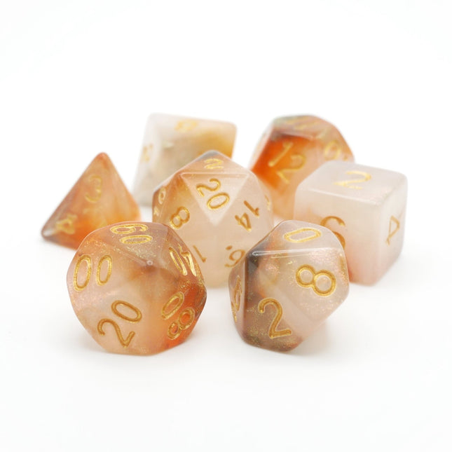 Jovian Cloud - 7 Piece DnD Dice Set | Acrylic RPG Gaming Dice