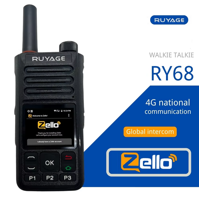 RUYAGE RY68 Zello 4G LTE PoC Radio Long Range Nationwide Walkie Talkie