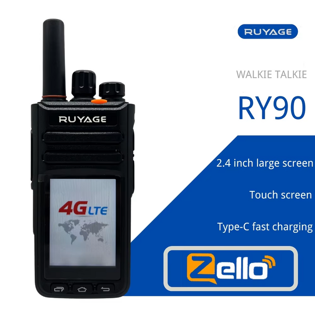 RUYAGE RY90 Touch Screen Zello 4G LTE PoC Radio Walkie Talkie