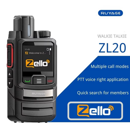 RUYAGE ZL20 Zello 4G LTE PoC Radio Long Range Nationwide Walkie Talkie