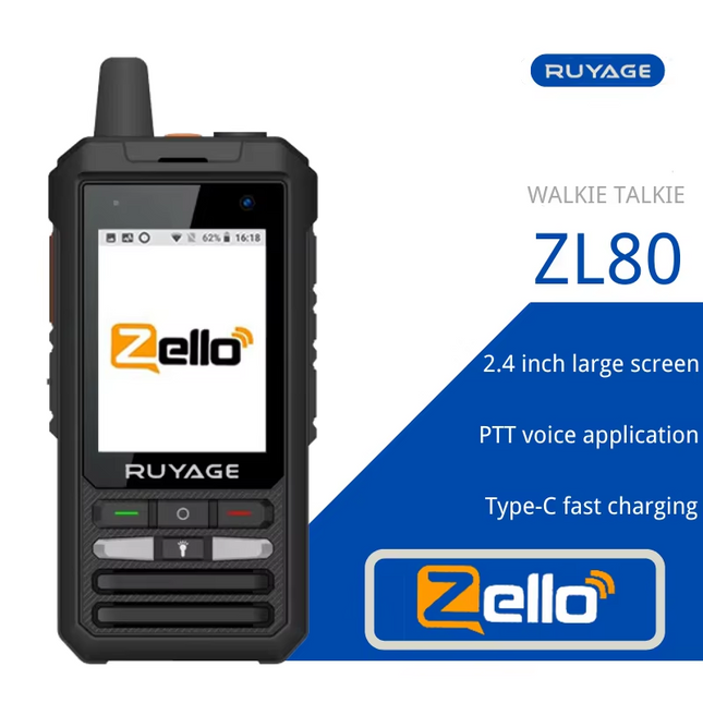 RUYAGE ZL80 Smart Touchscreen Zello 4G LTE PoC Walkie Talkie
