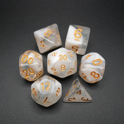 Lost Memories - 7 Piece DnD Dice Set | Acrylic RPG Gaming Dice