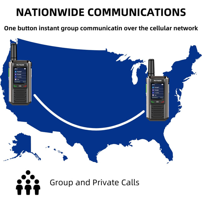 RUYAGE R0 4G LTE PoC Radio Long Range Nationwide Walkie Talkie
