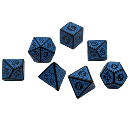 Magic Flame (Blue) - Enchanted Seas - 7 Piece DnD Dice Set | Acrylic RPG Gaming Dice