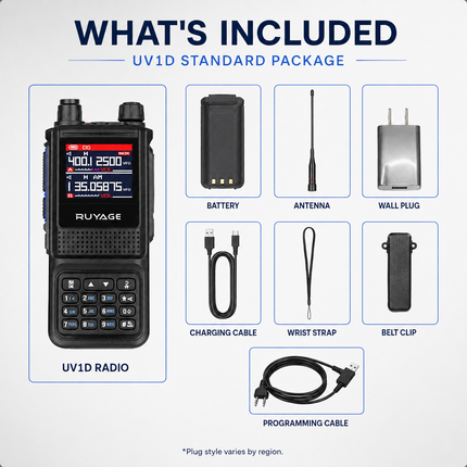 RUYAGE UV1D 5W 6-Band VHF/UHF Analog Walkie Talkie