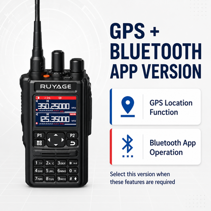 RUYAGE UV9D 6-Band GPS Bluetooth Analog Walkie Talkie
