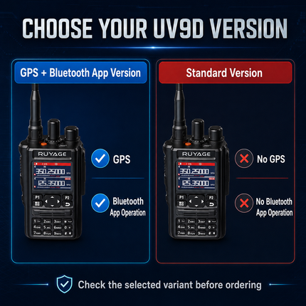 RUYAGE UV9D 6-Band GPS Bluetooth Analog Walkie Talkie