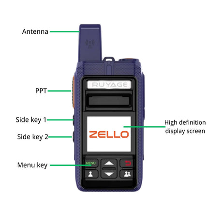 RUYAGE RY70 Zello 4G LTE PoC Radio Long Range Nationwide Walkie Talkie