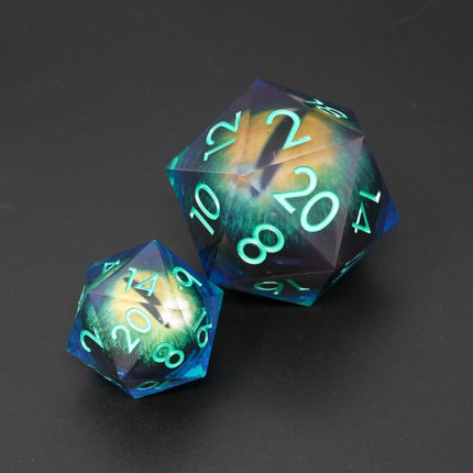 Remorhaz's Eye |  7 Piece Moving Eye DnD Dice Set | Acrylic RPG Gaming Dice