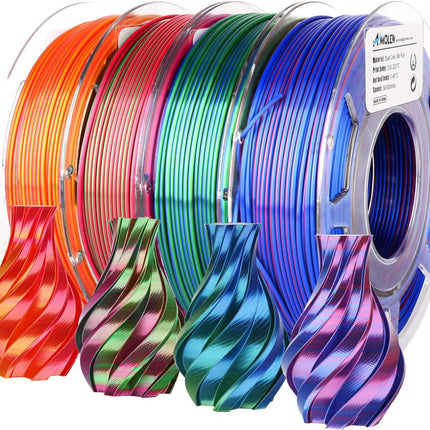 PLA Silk Dual Color Variety Pack (4x200g) - 1.75MM