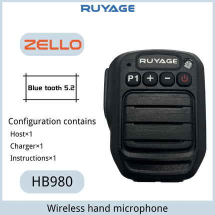 RUYAGE Zello Bluetooth Speaker Microphone Wireless Handheld PTT Mic
