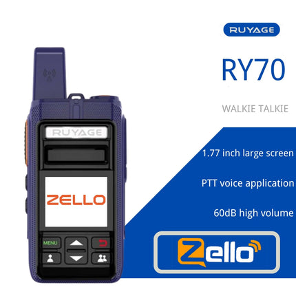 RUYAGE RY70 Zello 4G LTE PoC Radio Long Range Nationwide Walkie Talkie