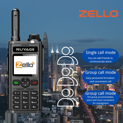 RUYAGE RY98 Zello 4G LTE PoC Radio Long Range Nationwide Walkie Talkie