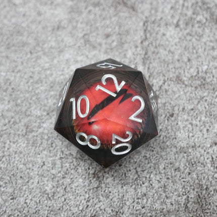 Smaug's Eye | Giant D20 Moving Eye DnD Dice | Acrylic RPG Gaming Dice