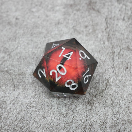Smaug's Eye | Giant D20 Moving Eye DnD Dice | Acrylic RPG Gaming Dice