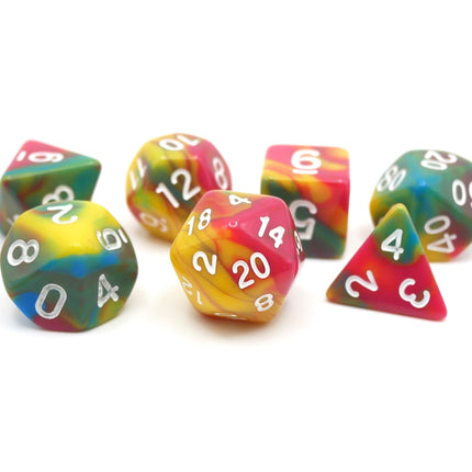 Spiral Lollipop - 7 Piece DnD Dice Set | Acrylic RPG Gaming Dice