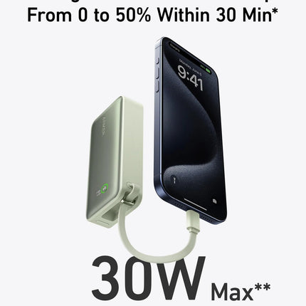 Anker Nano Power Bank (30W, Built-In USB-C Cable)