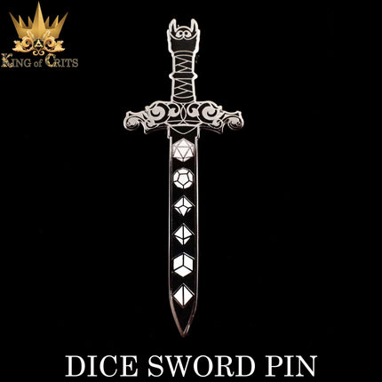 Dice Sword Enamel Pin