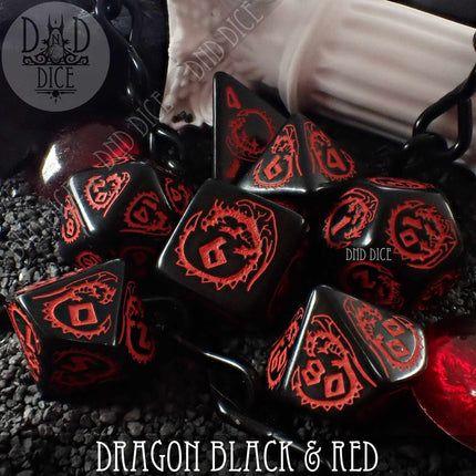 Dragon Onyx (Black & Red) Dice Set