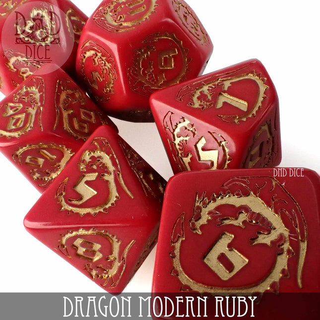Dragon Modern Ruby Dice Set