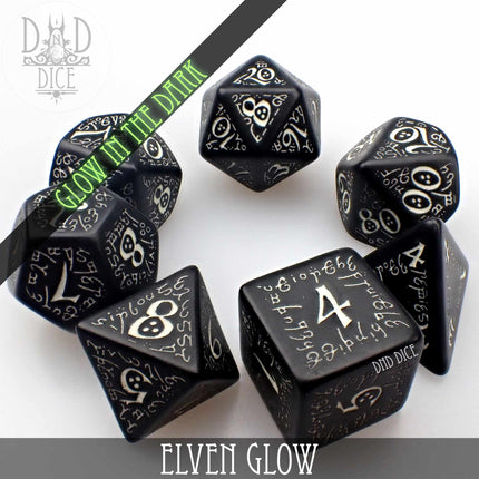 Elven Glow in the Dark Dice Set