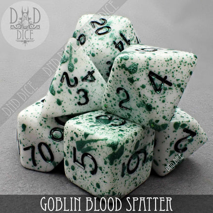 Goblin Blood Spatter Dice Set (Hand Painted)