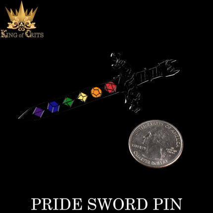 Pride Dice Sword Enamel Pin