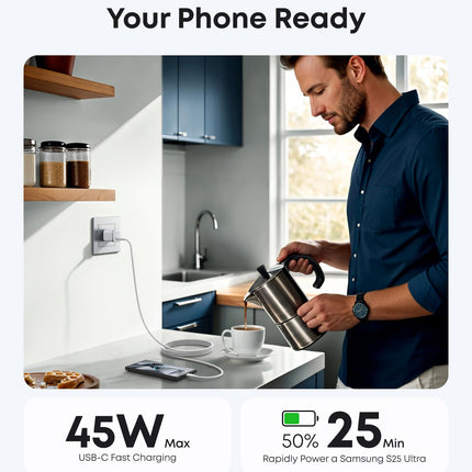 Anker Nano Charger (45W) with USB-C to USB-C Cable