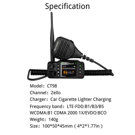 RUYAGE Zello 4G LTE Mobile Radio for Truck & Fleet PTT Communication