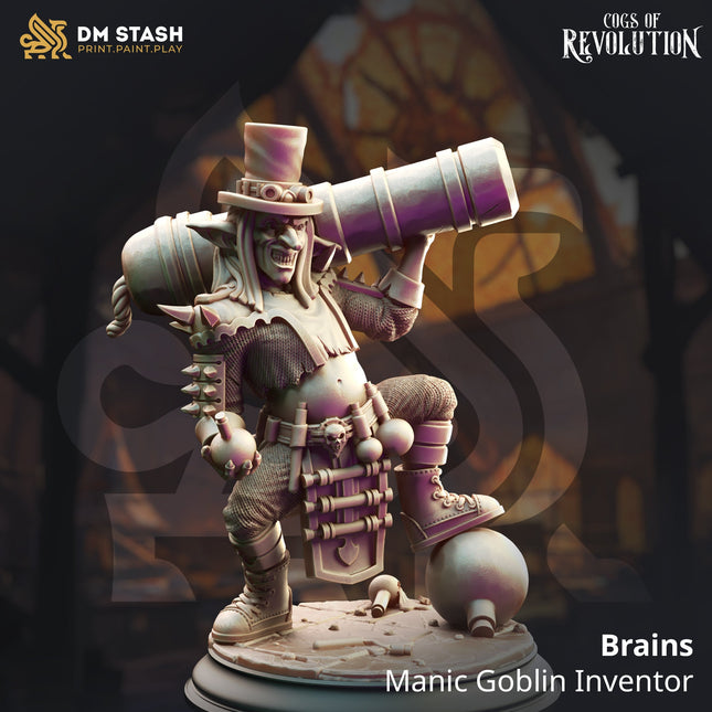 Brains, Manic Goblin Inventor (Male Goblin Artificer)