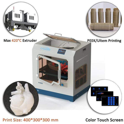 CreatBot F430 Dual Extruder Large Enclosed Chamber 3D Printer Bundle