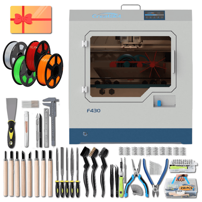 CreatBot F430 Dual Extruder Large Enclosed Chamber 3D Printer Bundle