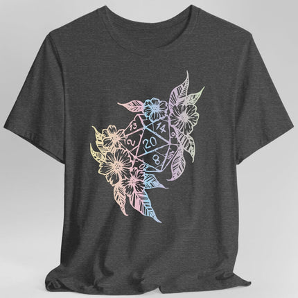 D&D D20 Dice Flower T-Shirt