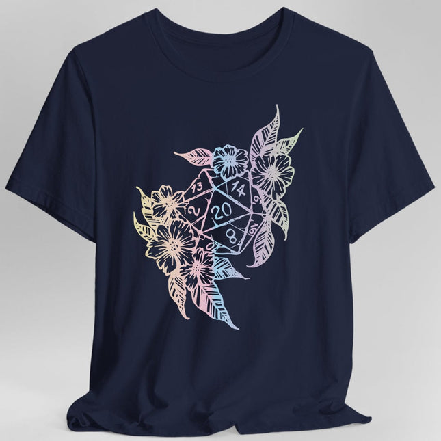 D&D D20 Dice Flower T-Shirt
