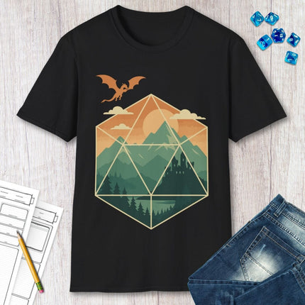 D20 Mountain Landscape T-Shirt