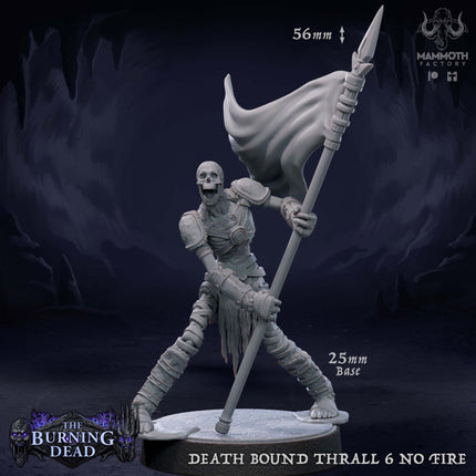 Death Bound Thrall: Sculpt 6 (Skeleton Bannerman, Regular or On Fire)