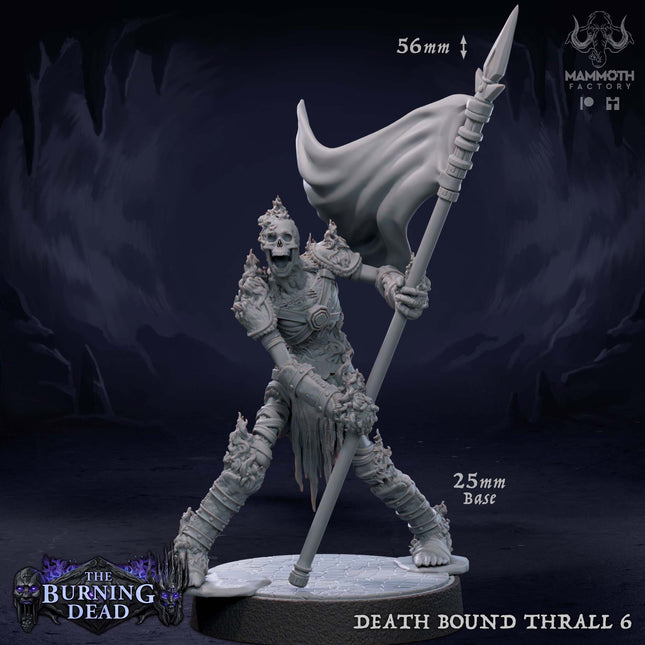 Death Bound Thrall: Sculpt 6 (Skeleton Bannerman, Regular or On Fire)