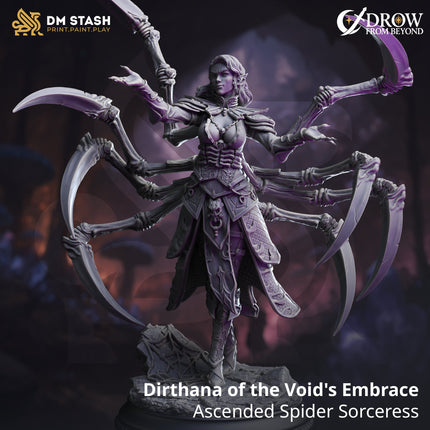 Dirthana of the Void's Embrace, Ascended Spider Sorceress (Female Drow Aberration)