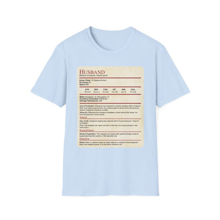 DnD Husband Stat Block T-Shirt