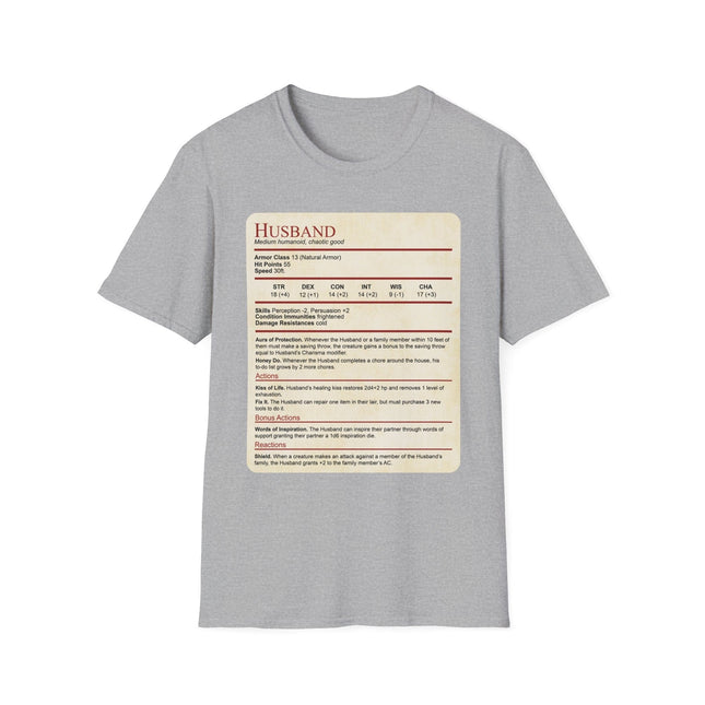DnD Husband Stat Block T-Shirt